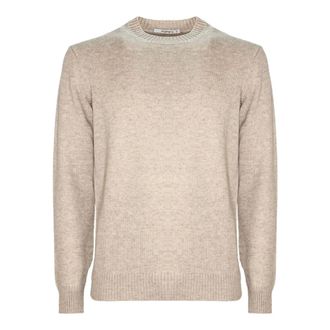 KANGRA Beige Wool Cashmere Blend Crewneck Jumper