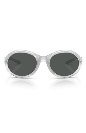 Diesel DL3009U 55mm Oval Sunglasses in Cristal Metallic /Dark Grey at Nordstrom