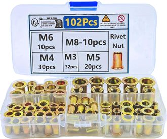 OEM Juego De Herramientas Para Remaches, 102 Piezas, Rendimiento Fiable, 102 Tuercas Remachables