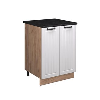 Vicco Mueble Bajo Para Fregadero Fame-line, Blanco Casa De Campo/roble Dorado, 60 Cm, Vicco