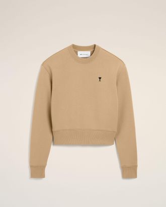 Ami Beige cotton sweatshirt with Ami de Coeur Beige - XXS - for Women
