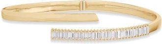 Lana Jewelry 14K Gold Baguette Cut Diamond Bypass Bangle Bracelet in Yellow Gold at Nordstrom, Size 7