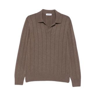 Gran Sasso Polo in Lana Vergine - - Tops - Uomo - Marrone - XL