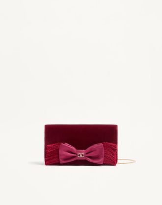 Valentino Garavani Mini Borsa A Tracolla VLogo Signature In Velluto Donna BORDEAUX UNI