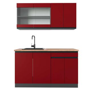 Vicco Cocina Vers&aacute;til R-line, Rojo/antracita, 140 Cm, Et Roble