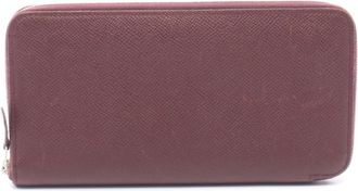 Herm&egrave;s Bordeaux Epsom Leather Long Wallet (Bi-Fold) (Pre-Owned)