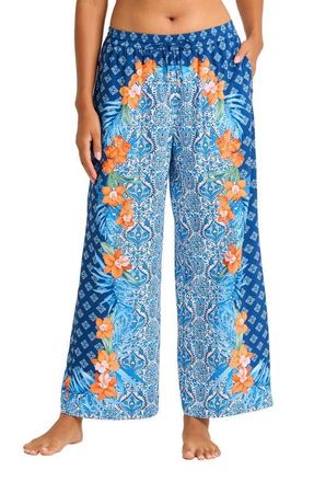 Tommy Bahama Goa Tropical Cover-Up Pants in Indigo Tide at Nordstrom, Size X-Large