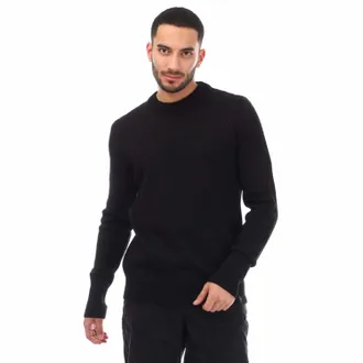 Belstaff Mens Sternway Crewneck Jumper in Black Wool - Size Medium