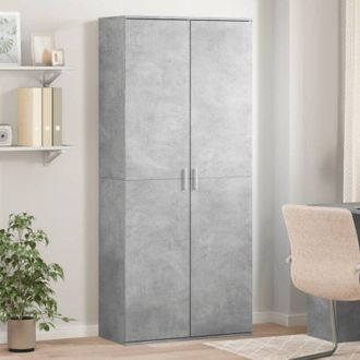 vidaXL Credenza Grigio Cemento 80x35x180 cm in Legno Multistrato vidaXL