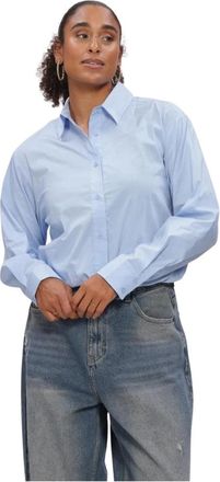 Notre-V Nv-Iola Blouse - Dames - Overhemden - Blauw - L - Katoen - Overhemden