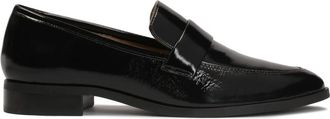 Kazar Dames halfschoenen van gelakt gekreukt leer - Dames - Loafers - Zwart - 40 EU - Leer - Schoenen