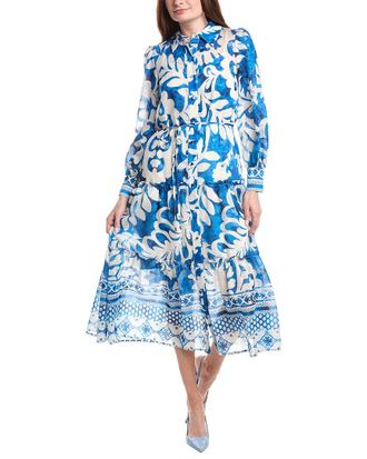 Julia Jordan Puff Sleeve Linen-Blend Shirtdress