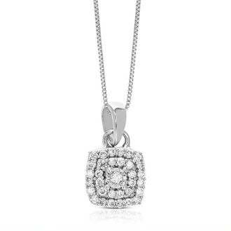 Vir Jewels 1/16 cttw Lab Grown Diamond Composite Pendant Necklace in Sterling Silver with Chain For Women
