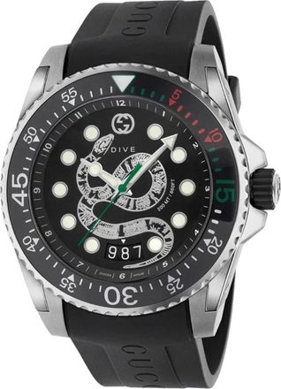 Gucci Accessoires, Heren, Grijs, ONE Size, Duikslang Horloge