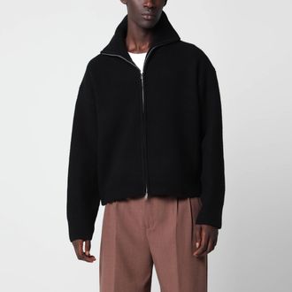 STUDIO NICHOLSON Cardigan con zip Sandos nero in lana