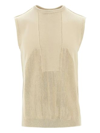 Rick Owens ribbed-detail round-neck gilet - Toni neutri
