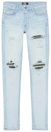Amiri MX1 Camo Patch Jeans - Light Indigo