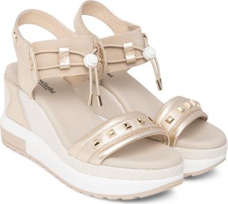 Nero Giardini Platform Wedge Sandal in Gold at Nordstrom, Size 10Us