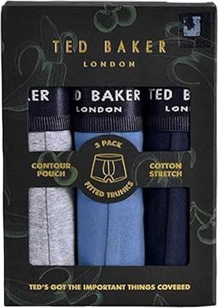 Ted Baker Truuck Three Pack Plain Cotton Trunks, XL