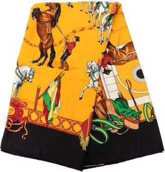 Herm&egrave;s Pre-owned Hermes Real Escuela Andaluza del Arte Ecuestre Silk Scarf 90 Ladies BLFOBN1BSCCSHXHM
