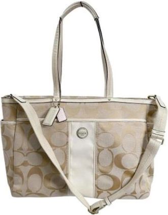 Coach Pre-owned Canvas shoulder-bags - Dames - Vintage Shopper - Beige - ONE Size - Vintage