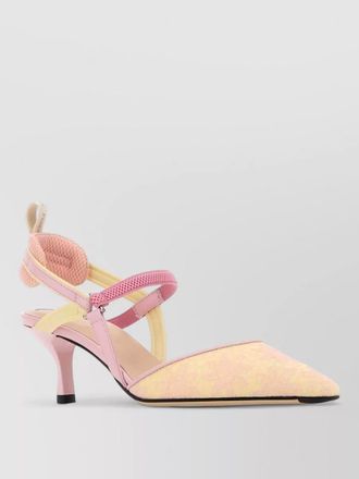 Fendi colibr&igrave; lite canvas pumps slingback straps