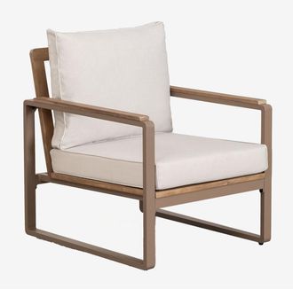 Sklum Sklum - Poltrona da giardino in alluminio e legno di acacia Giselle