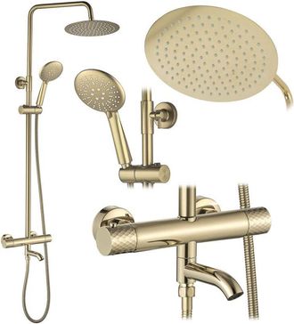 Rea Conjunto De Ducha Rea Lungo Diamond Gold