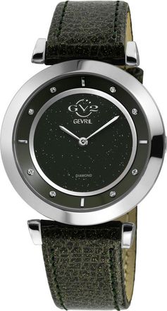 Gevril Group Lombardy Quartz Diamond Black Dial Ladies Watch 14400