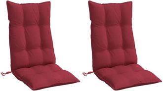 vidaXL Cojines De Silla Con Respaldo Alto 2 Uds Tela Oxford Rojo Tinto Vidaxl
