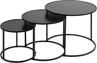 Atmosphera Atmosphera - Lote de 3 mesas auxiliares negras Noan L54 45 35cm créateur dintérieur