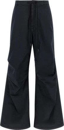 Maison Margiela Drawstring Pants - Dames - Wijde Broeken - Blauw - 3XS - Katoen - Broeken