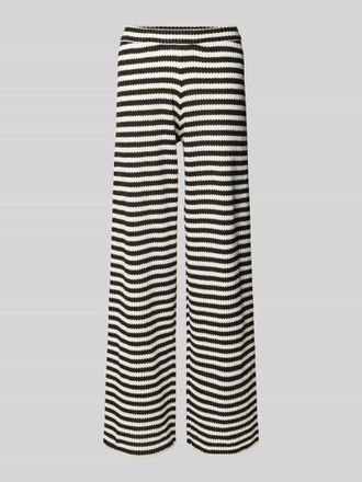 Ichi Wide Fit Stoffhose in Strick-Optik Modell Lorianna in Black, Gr&ouml;&szlig;e XL