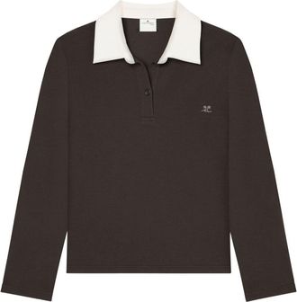 Courrèges cotton blend polo shirt - men - Cotton/Polyamide - S - Brown