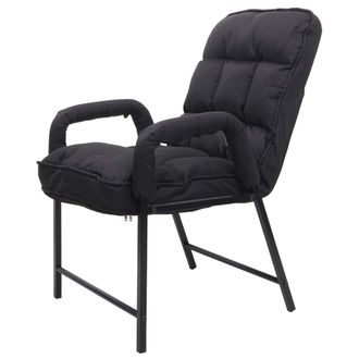 Hhg Hhg - Nunca Usado] Silla De Comedor 127, Silla Tapizada, 160 Kg De Capacidad De Carga Respaldo Regulable Metal, Tela/textil Negro