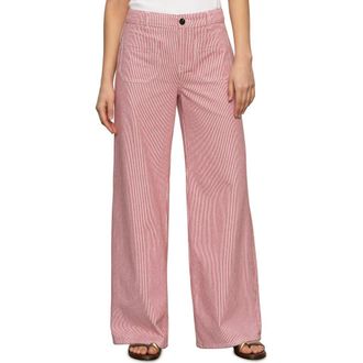 Sanctuary The Marine Stripe Patch Pocket Wide Leg Pants in Galley Stripe at Nordstrom Rack, Size 31