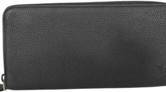 Louis Vuitton Black Leather Long Wallet (Bi-Fold) (Pre-Owned)