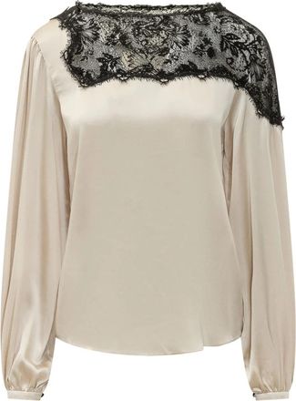 Isabel Marant Azare-Gd Blouse - Dames - Blouses - Beige - XS - Satijn - Overhemden