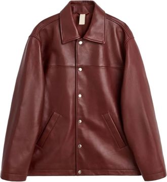 Sunflower Giacca in pelle con bottoni a pressione - Rosso