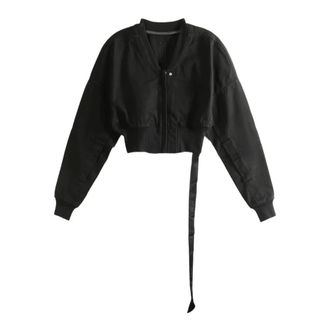 Rick Owens Bomber Jackets, female, Black, Size: M Flight Jacket Cropped