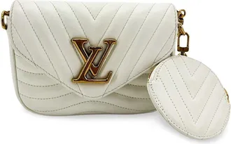 Louis Vuitton White Calfskin New Wave Multi Pochette (Authentic Pre-Loved)