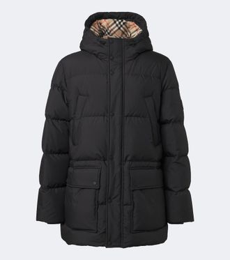 Burberry Burberry Check hooded down coat