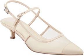 Marc Fisher Ceddy Slingback Pointed Toe Kitten Heel Pump in Ivory at Nordstrom Rack, Size 8.5
