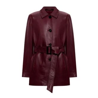 Max Mara Light Jackets, female, Red, Size: XS Giacca in pelle
