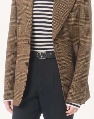 Valentino Garavani Cintura VLogo Signature In Vitello Lucido 30 mm Uomo NERO 085