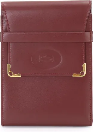 Cartier Bordeaux Leather Bill Wallet (Tri-Fold) (Pre-Owned)