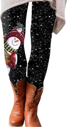 Generic Christmas Leggings for Women - High Waisted Yoga Pants for Winter - UK Ladies Sports Seamless Leggings With Santa Print