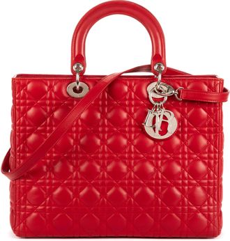 Dior Pre-owned Womens Lady Large Shoulder Bag - Red - One Size