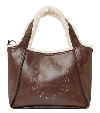 Stella McCartney Brown Logo Plush Medium Tote