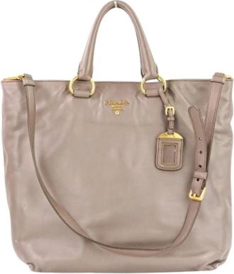 Prada Pre-owned Vintage Tote Bag - Dames - Vintage Shopper - Grijs - ONE Size - Leer - Vintage